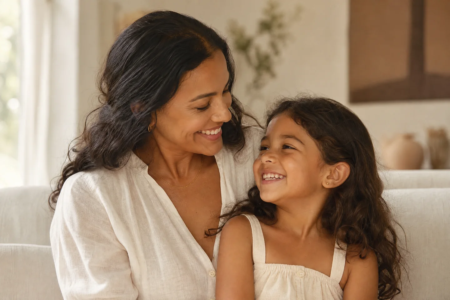 Mãe e filha em fotografia ilustrativa